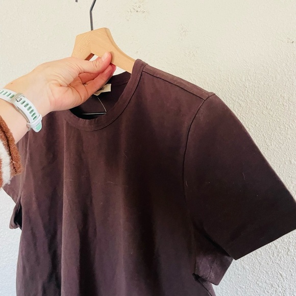 Madewell Cotton Perfect Crewneck Tee NWOT brown - Picture 4 of 11